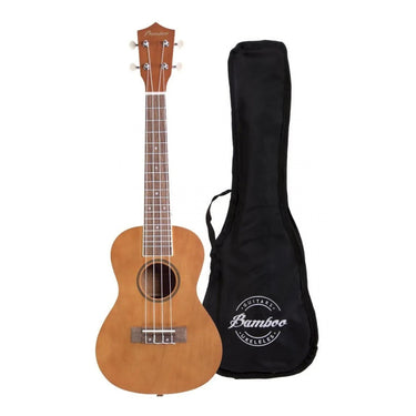 Ukulele Concierto Bamboo Estudio Marron Con Funda Bu-23-org